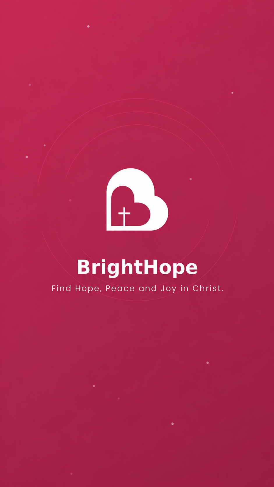 BrightHope app welcome screen